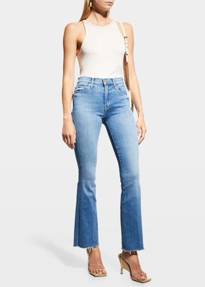 Shop Mother The Weekender Fray Flare Jeans In A Groovy Kind Of