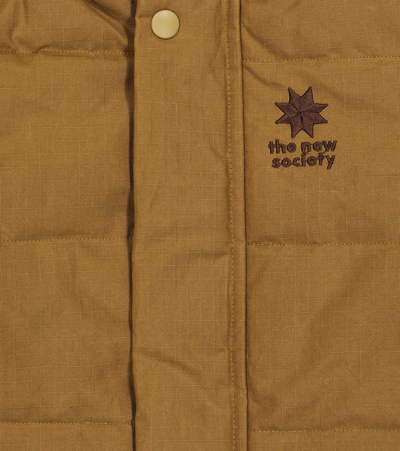 The New Society Matheo Cotton Canvas Varsity Jacket In Olive