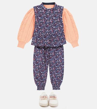 The New Society Felicity Floral Cotton Vest In Felicity Liberty Print