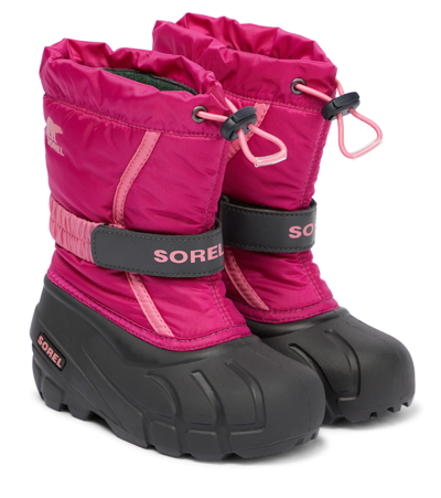 Sorel Kids' Flurry Drawstring Snow Boots In Pink
