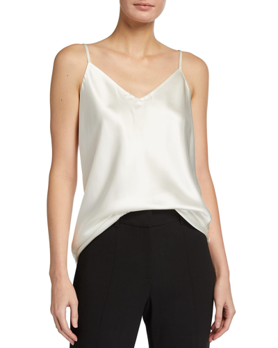 Lafayette 148 Plus-size Silk Charmeuse Bias Tank In Cloud