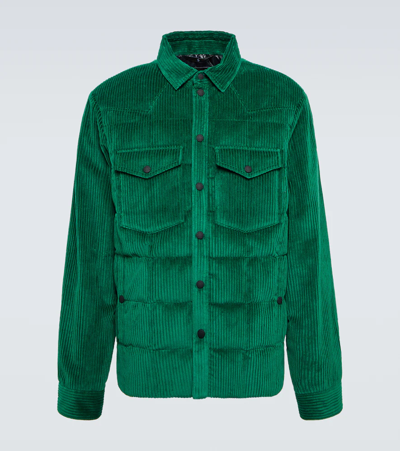 MONCLER Logo-Appliquéd Leather-Trimmed Quilted Cotton-Corduroy Down Jacket  for Men