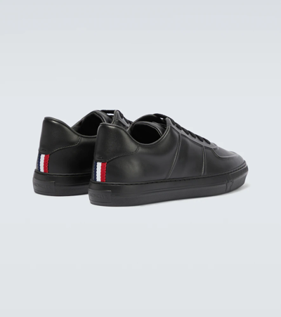 Shop Moncler Neue York Leather Low-top Sneakers In Black