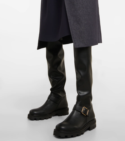 Jimmy Choo Woman Knee Boots Black Size 9 Textile Fibers In Black