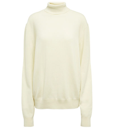 Shop The Row Ciba Cashmere Turtleneck Sweater In Pale Yellow