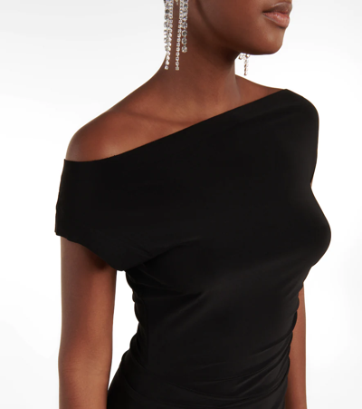 Norma Kamali Off-shoulder Jersey Gown In Black