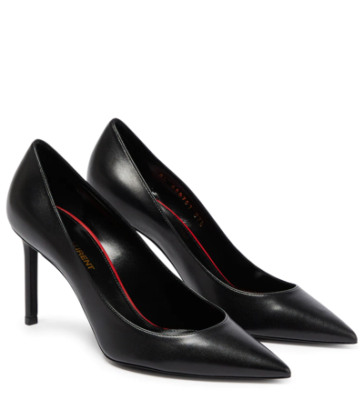 Shop Saint Laurent Anja 85 Leather Pumps In Nero