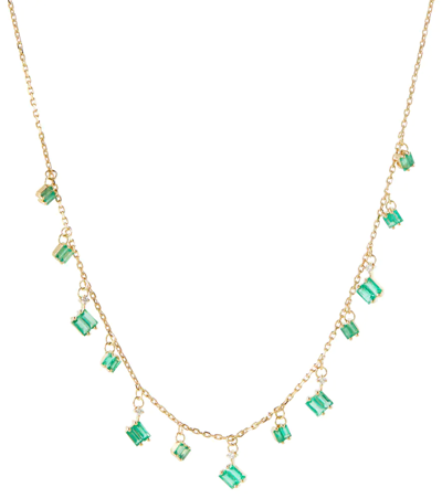 Shop Suzanne Kalan 18kt Gold Necklace With Diamonds And Emeralds