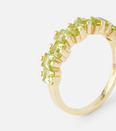 Shop Suzanne Kalan Cierra 14kt Gold Ring With Peridots In Green