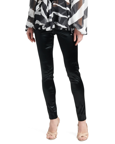 Shop Dolce & Gabbana Skinny-leg Stretch Satin Pants In Black