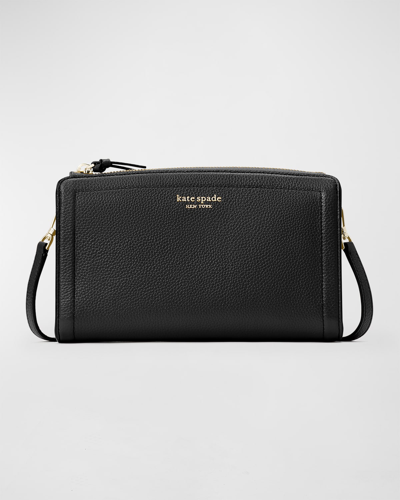 Shop Kate Spade Knott Small Pebbled Leather Crossbody Bag In Black