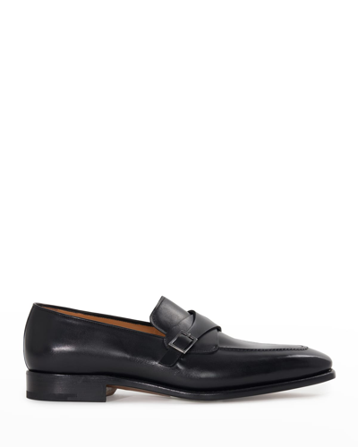 Shop Paul Stuart Men's Gideon Leather Venetian Loafers In Black