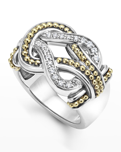Shop Lagos Large Newport Diamond Knot Ring