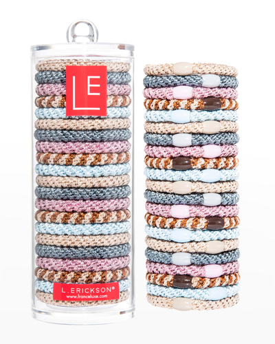 L Erickson Grab & Go Pony Elastics Luxe Tube, Set Of 21 In Ballerina