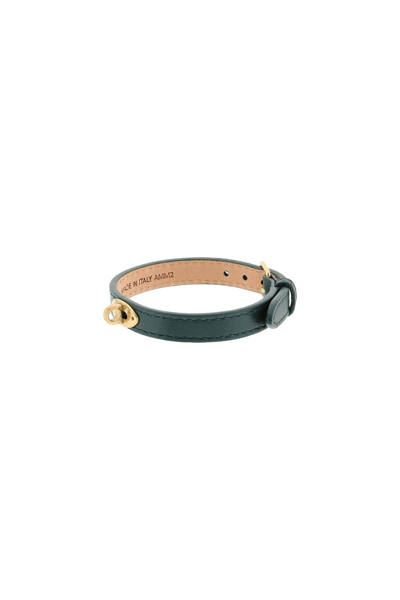 Shop Mulberry Bayswater Thin Leather Bracelet In Green