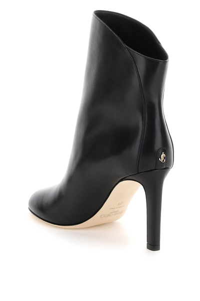 Shop Jimmy Choo Karter 85 Leather Ankle Boots In Black