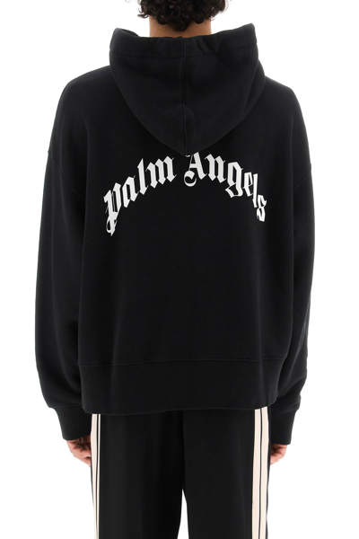 Shop Palm Angels Banana Print Hoodie In Black