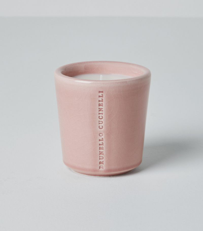 Shop Brunello Cucinelli Ebano And Teak Scented Candle In Pink