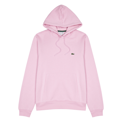 Shop Lacoste Pink Logo Hooded Cotton-blend Sweatshirt