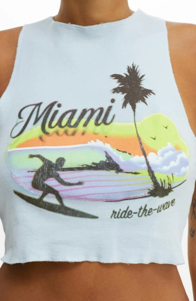 Miami Crop Graphic Tank In Blue