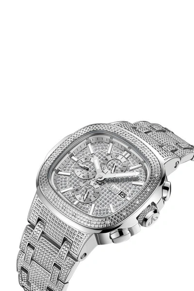 Shop Jbw Heist Diamond Bracelet Chronograph Watch, 47.5mm In Silver