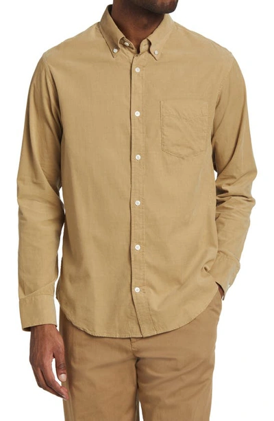 Nn07 Levon 5723 Corduroy Button-down Shirt In Khaki