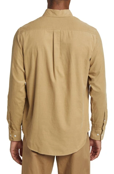 Nn07 Levon 5723 Corduroy Button-down Shirt In Khaki