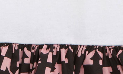 Off-white Kids' Logo Tiered Drop Waist T-shirt Dress In White Pink