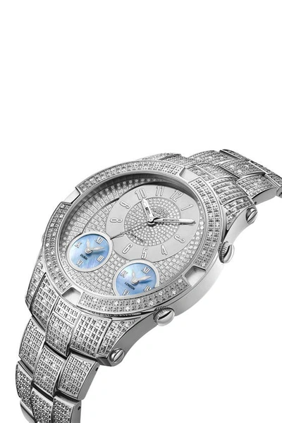 Shop Jbw Jet Setter Iii Diamond Bracelet Watch, 46mm In Silver