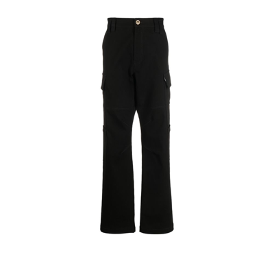 Shop Versace Black Medusa Cotton Cargo Trousers