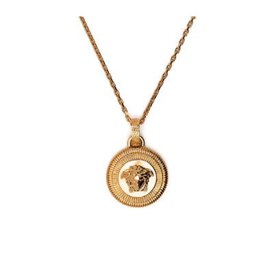 Shop Versace Gold-tone Medusa Pendant Necklace