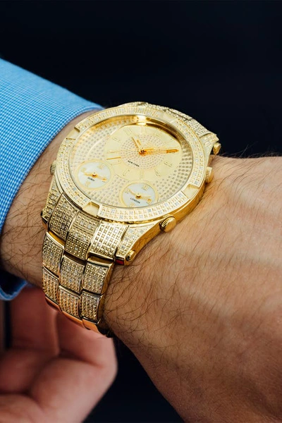 Shop Jbw Jet Setter Iii Diamond Bracelet Watch, 46mm In Gold