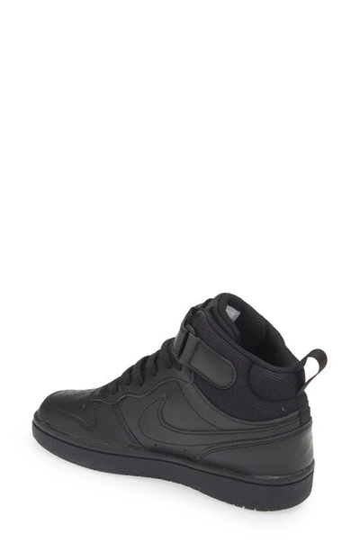 Shop Nike Court Borough Mid 2 Basketball Shoe In Black/ Black