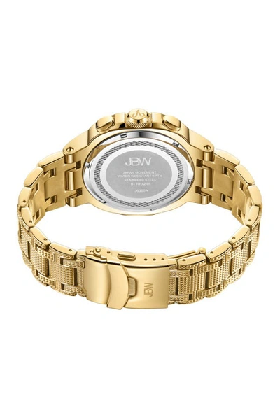 Shop Jbw Heist Diamond Multifunction Bracelet Watch, 47.5mm In Gold