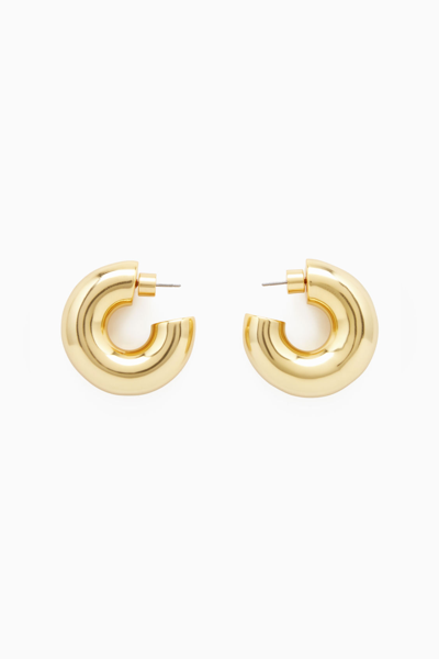 Shop Cos Large Chunky Hoop Earrings In Gold