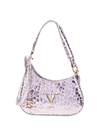 V Italia Women's Registered Trademark Of Versace 19.69 Metallic Leather  Shoulder Bag In White Pink | ModeSens