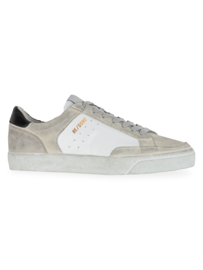 Shop Re/done Women's 90s Leather Skate Sneakers In White Marble