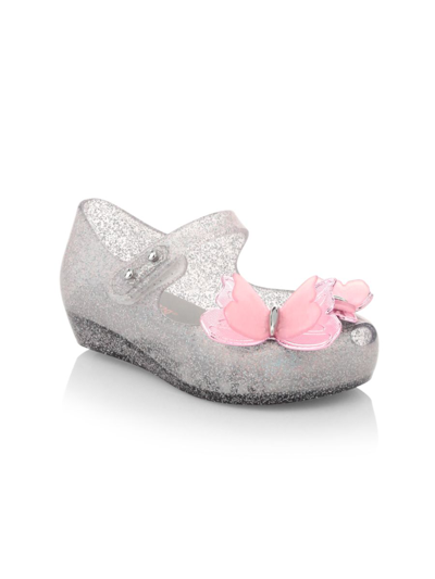 Shop Mini Melissa Baby, Little Girl's & Girl's Ultragirl Fly Iii Resin Flats In Silver