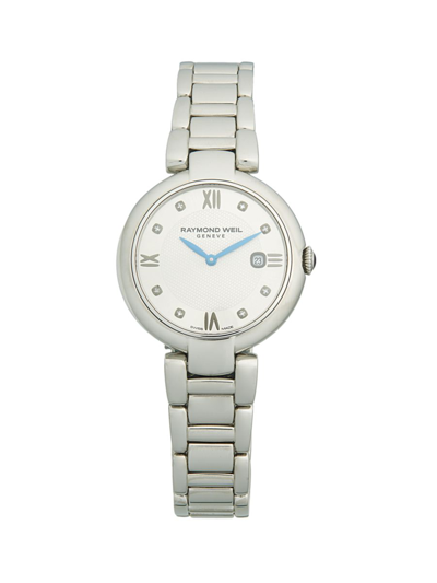 Shop Raymond Weil Women's Stainless Steel & Diamond Bracelet Watch In Sapphire