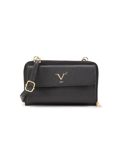 Shop V Italia Women's Registered Trademark Of Versace 19.69 Leather Wallet On A Chain In Black