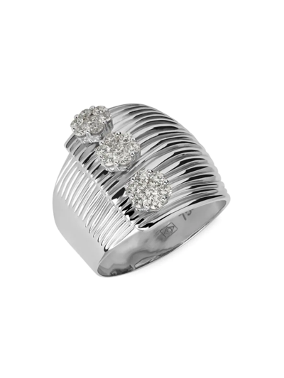 Shop Hueb Women's Plisse 18k White Gold & 0.71 Tcw Diamond Cocktail Ring