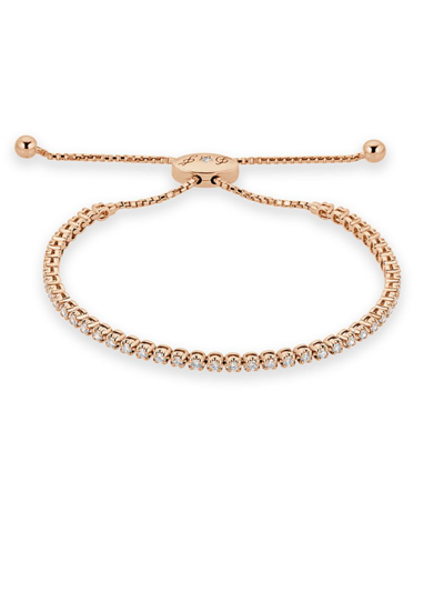 Shop Saks Fifth Avenue Women's 14k Rose Gold & 1 Tcw Diamond Adjustable Bracelet
