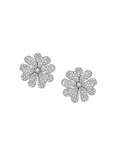 Shop Hueb Women's 18k Secret Garden White Gold & 4.01 Tcw Diamond Stud Earrings