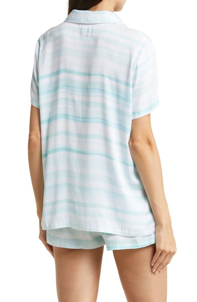 Shop Splendid Short Pajamas In Wash Stripe Aqua