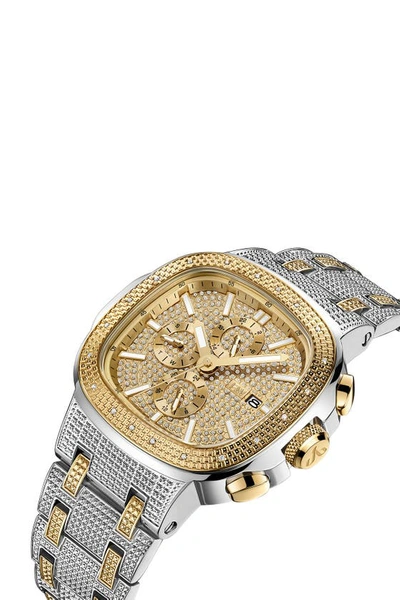 Shop Jbw Heist Diamond Two-tone Bracelet Watch, 47.5mm In Silver