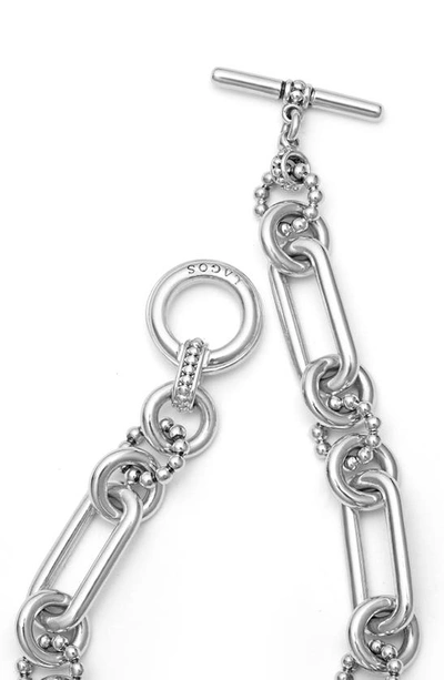 Lagos Signature Caviar Link Bracelet In Silver