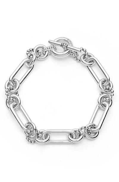 Lagos Signature Caviar Link Bracelet In Silver