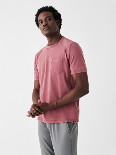 Shop Faherty Sunwashed Pocket T-shirt In Plum Wine