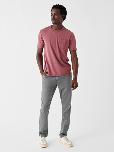 Shop Faherty Sunwashed Pocket T-shirt In Plum Wine