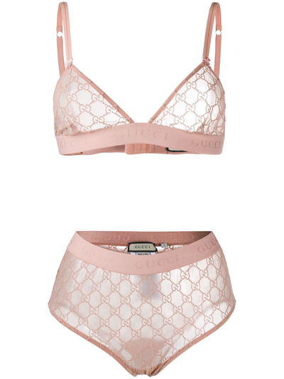 Shop Gucci Gg Embroidered Lingerie Set